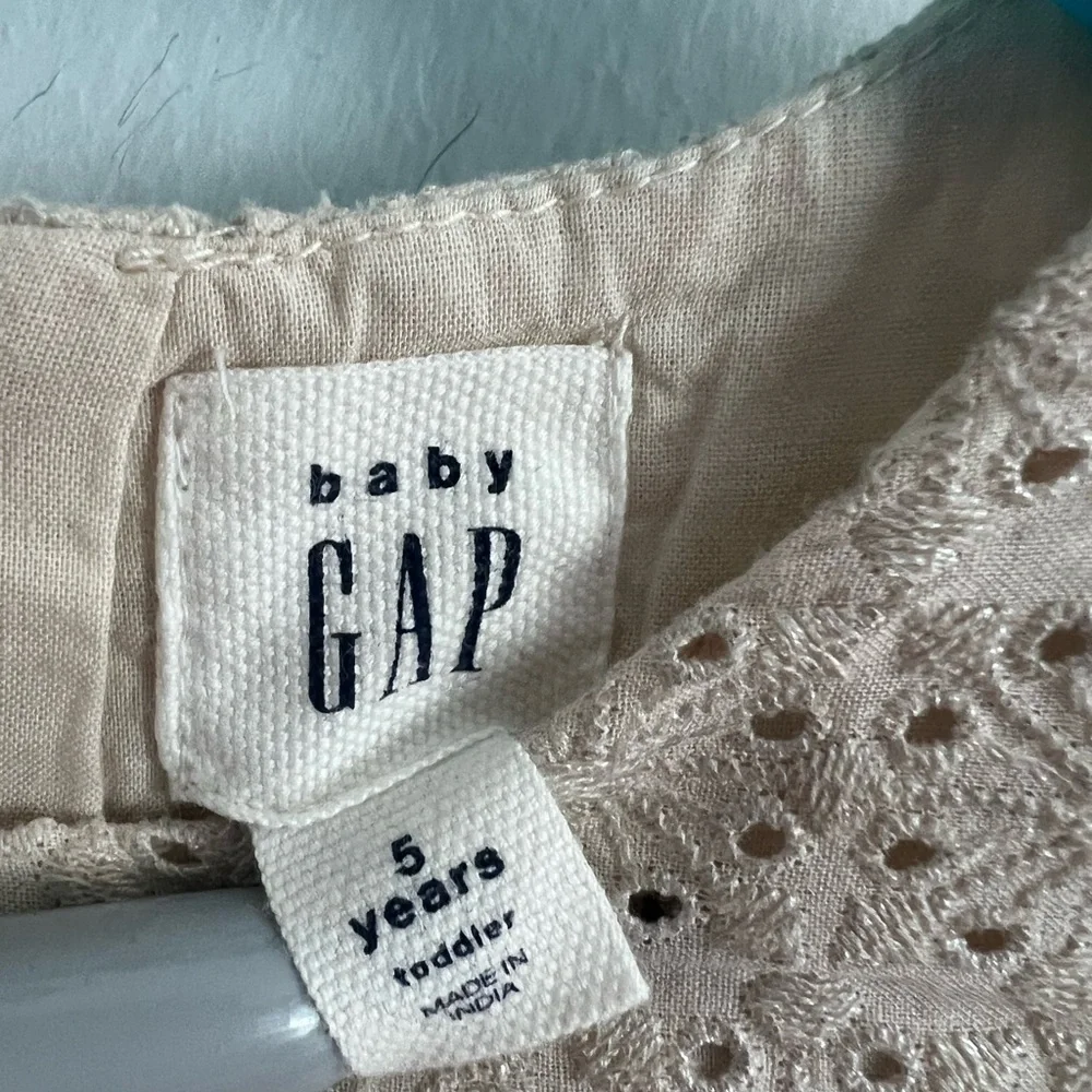 Baby Gap Eyelet Bodice Metallic Silver Dress - Girls Size 5